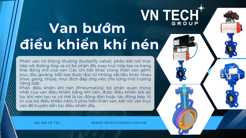 Van bướm điều khiển khí nén là gì? Nguyên lý hoạt động