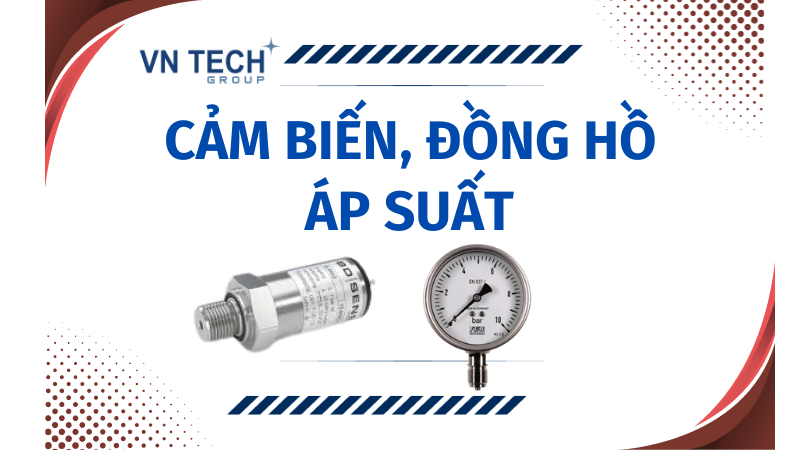 Cảm biến áp suất và đồng hồ áp suất trong nhà máy